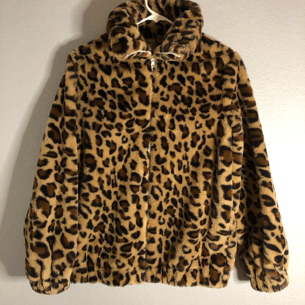 Zaful Faux Fur Leopard Jacket